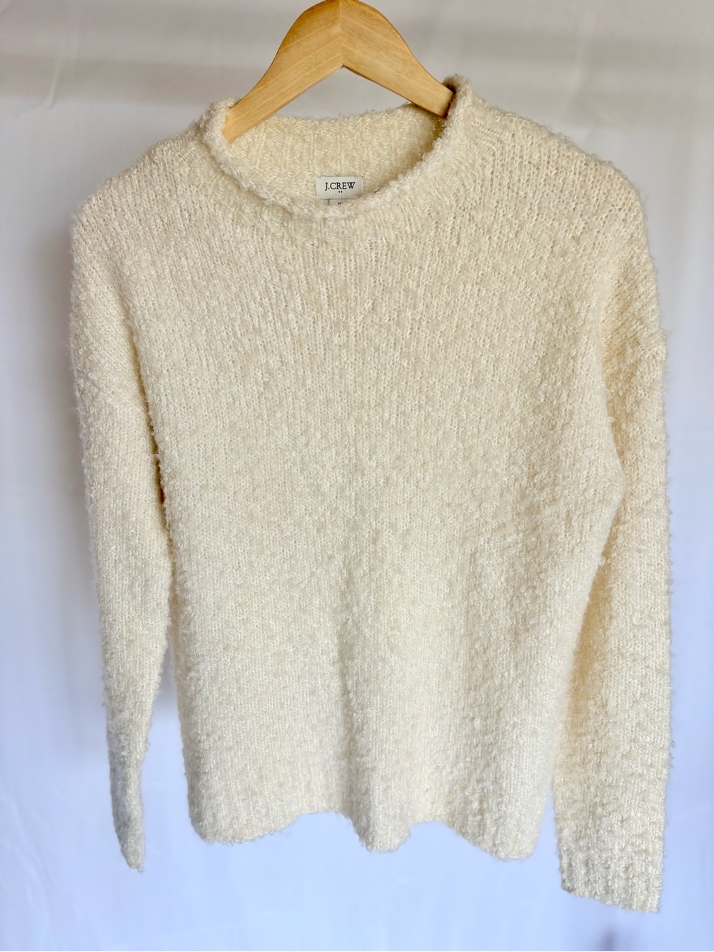 J. Crew Cream Bouclé Crewneck Sweater